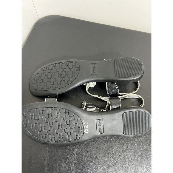Nickels Soft Black T Strap Open Toe Sandals Adjustable Ankle Strap Size 8.5M - Picture 7 of 8